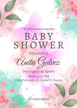 Invitación Floral para Baby Shower