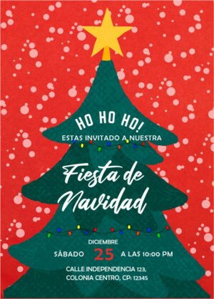 Invitación de Árbol de Navidad Nevado