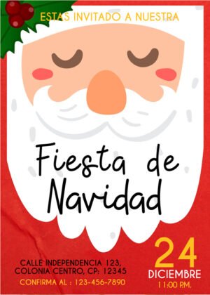 Invitación de Carita de Santa Claus